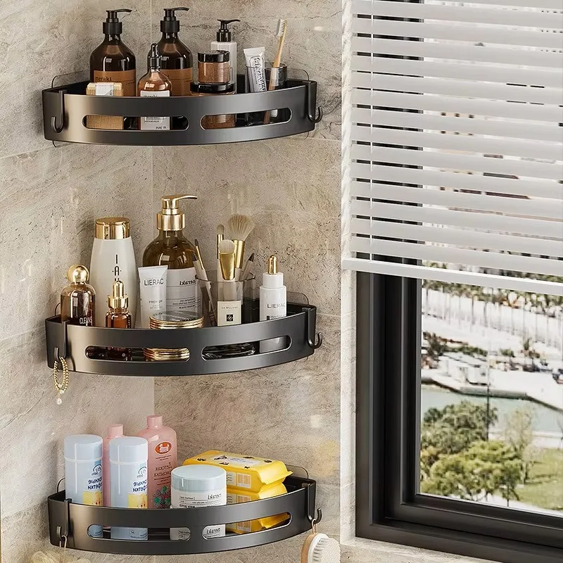 NEU 3/2/1 Stück Selbstklebende Badezimmer-Shampoohalter Duschablage Aufbewahrungsregale Ohne Bohren Eckregal Handtuchhalter Regale Für – Detail 8