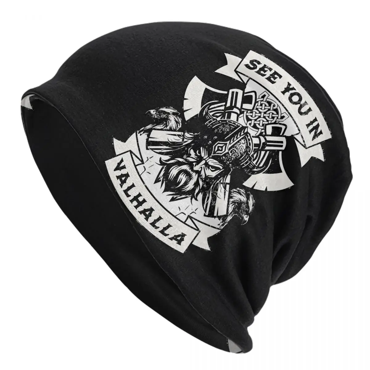 Viking See You In Valhalla Beanies Caps Hat Fashion Bonnet Hats Men