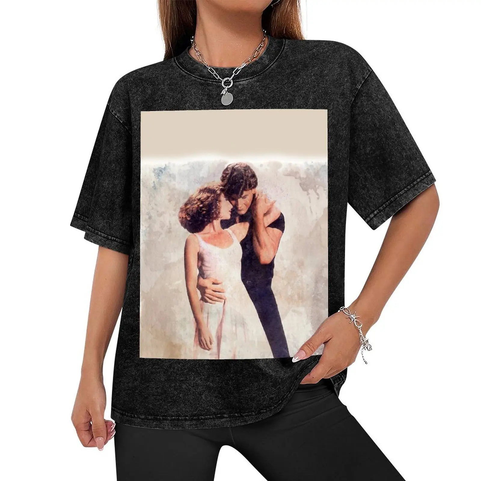 Jhonny and Babe - Dirty Dancing - watercolor D8 T-Shirt luxury designer graphics anime figures cotton t shirt men