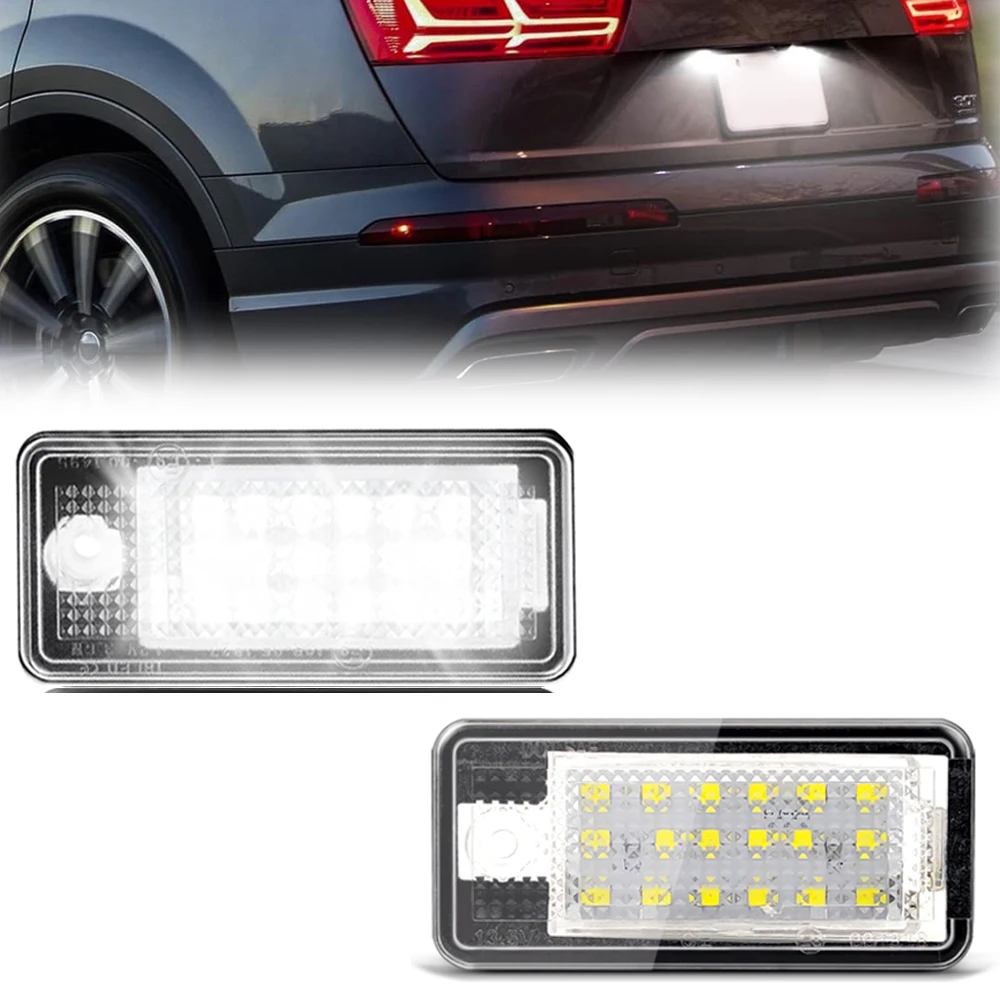 

2pcs LED Number Plate Light For Audi A3 A4 S4 RS4 B6 B7 A6 RS6 S6 C6 S5 Q7 A8 S8 Avant Canbus Error Free License Plate Lamp