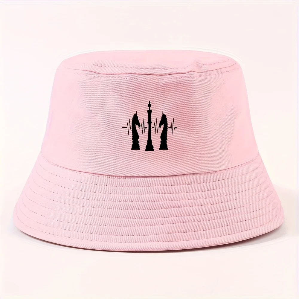 1pc Chess, Heartbeat Four Seasons Outdoor Sun Hat for And, Neutral Breathable Fisherman Hat, Sun Hat for Women, Summer Fashion B
