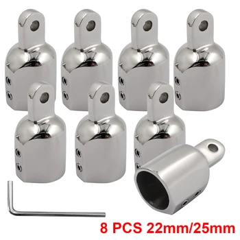 8 adet tekne Bimini üst kapak göz ucu uydurma paslanmaz çelik 316 uyar 7/8 ''veya 1'' O.D. Boru marin donanımı dış göz ucu