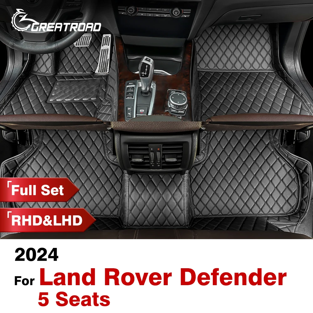 

Car Floor Mats For Land Rover Defender 5 Seats 2024 Custom Auto Foot Pads Carpet Cover Interior Accessories