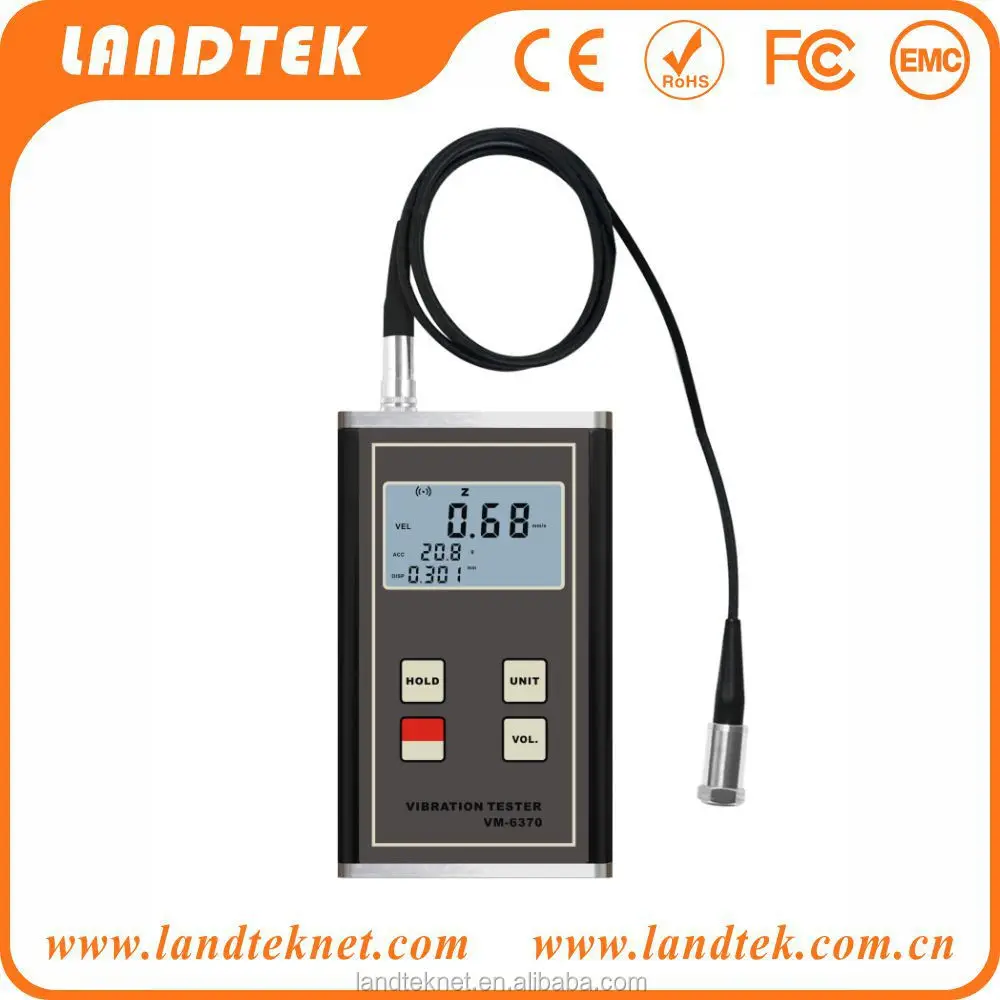 Manufacturer Digital Vibration Meter Motor Vibration Tester for Acceleration/Velocity/Displacement VM-6370
