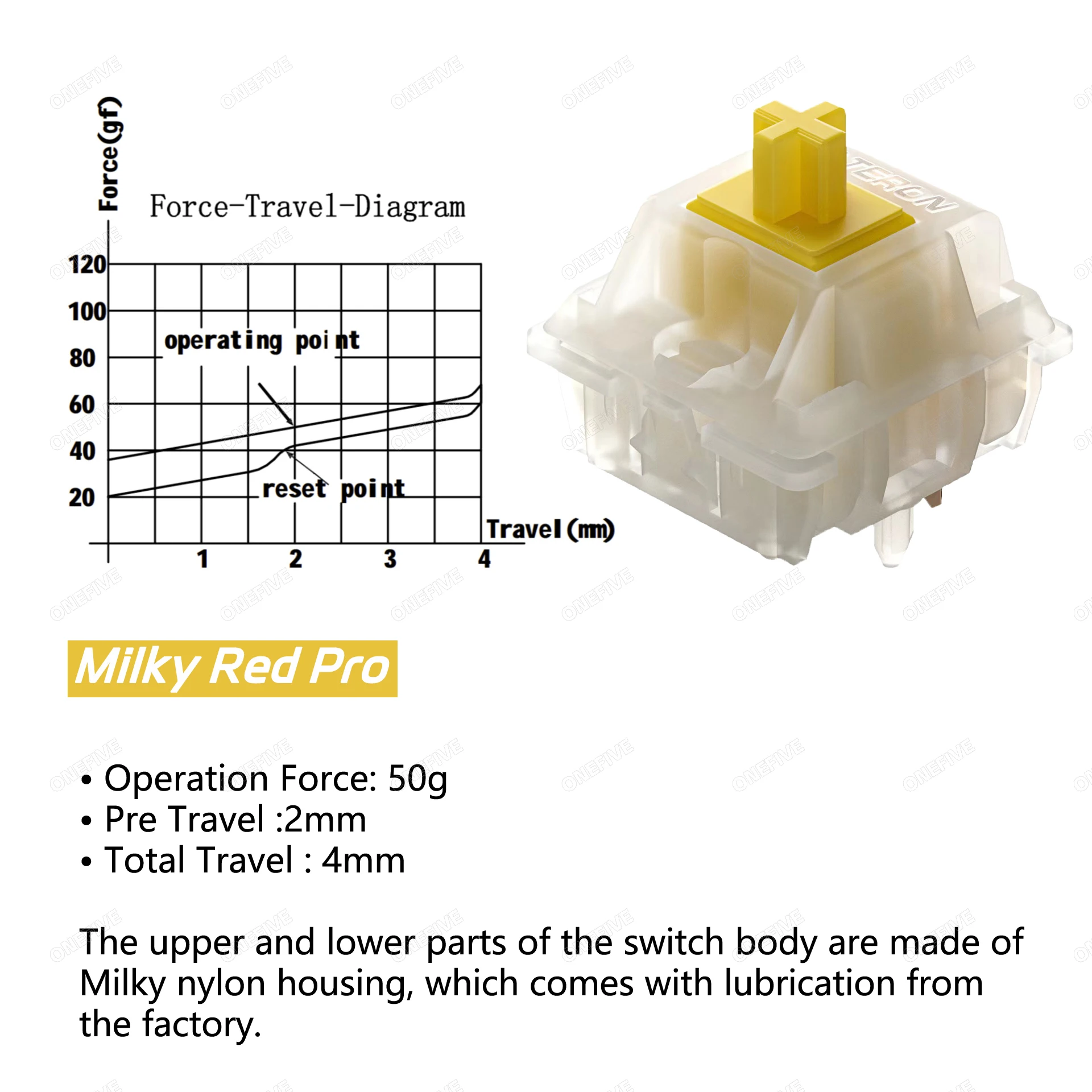 Imagem -03 - Gateron Leitoso Pro Switches Leitoso Amarelo Pro Linear Vermelho Pré-lubed Switch Smd Rgb mx Stem Switch para Teclado Mecânico Pom 5pin