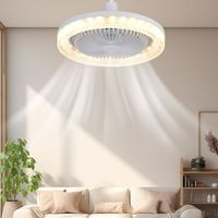 E27 Screw LED Fan Light 2-in-1 3 Light Mode Crystal Fan Light with Remote Control Three-speed Mode LED Light Ceiling Fan Bedroom