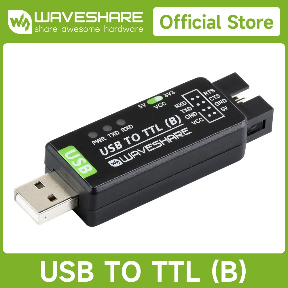 

Waveshare Industrial USB TO TTL Converter Adapter, Original CH343G Onboard, UART Port, Multi Protection & Systems Support