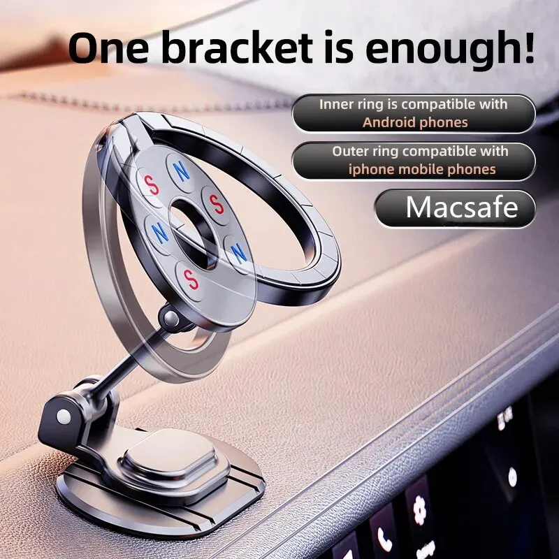 Magnetic Car Phone Holder Stand Magnet Car Mount GPS Mobile Support In Car Bracket for Macsafe iPhone 15 14 13 12 Samsung Xiaomi image 2