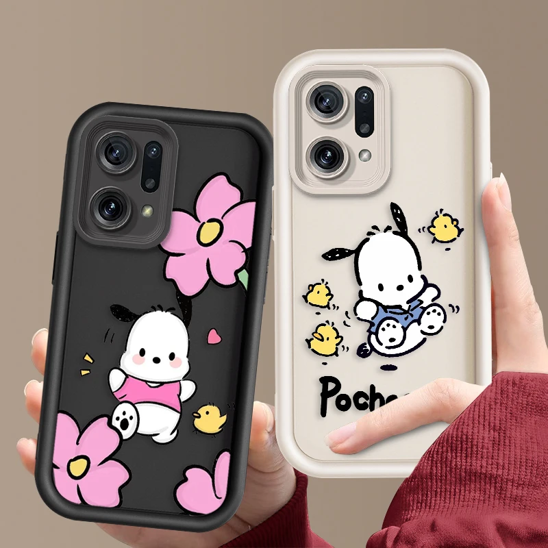 Sanrio Cute Pochacco For OPPO A98 94 92 78 76 74 72 58 57 54 53 2020 Reno10 8 7 Find X5 3 Pro 5G 4G Soft Eye Ladder Phone Case