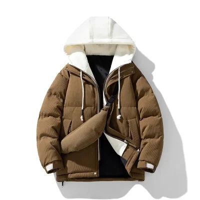 URSPORTTECH giacca invernale uomo Outdoor con cappuccio addensare uomo inverno giacca maschile giacca a vento cappotto oversize caldo uomo piumini borsa