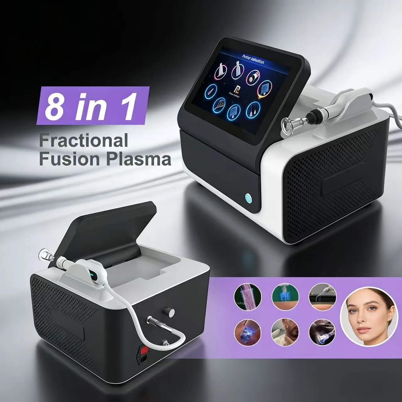 Latest 8 in1 Fusion Plasma Cold Warm Hyper Cold Jet Ozone Plasma plasma technology Acne Remove scalp treatment Ozone-jet Plasma