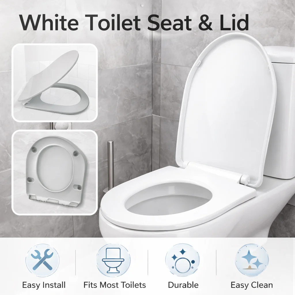 

Quick Release Bathroom Toilet Seat Cover Easy Clean Replacement Lid Universal