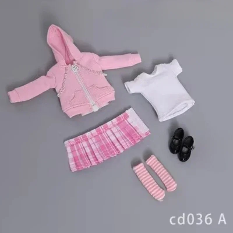 

CDTOYS CD036 1/12 Scale Female Soldier Hoodie Coat Sweater T-shirt Pleated Skirt Clothes Set Model for 6'' Action Figures Doll