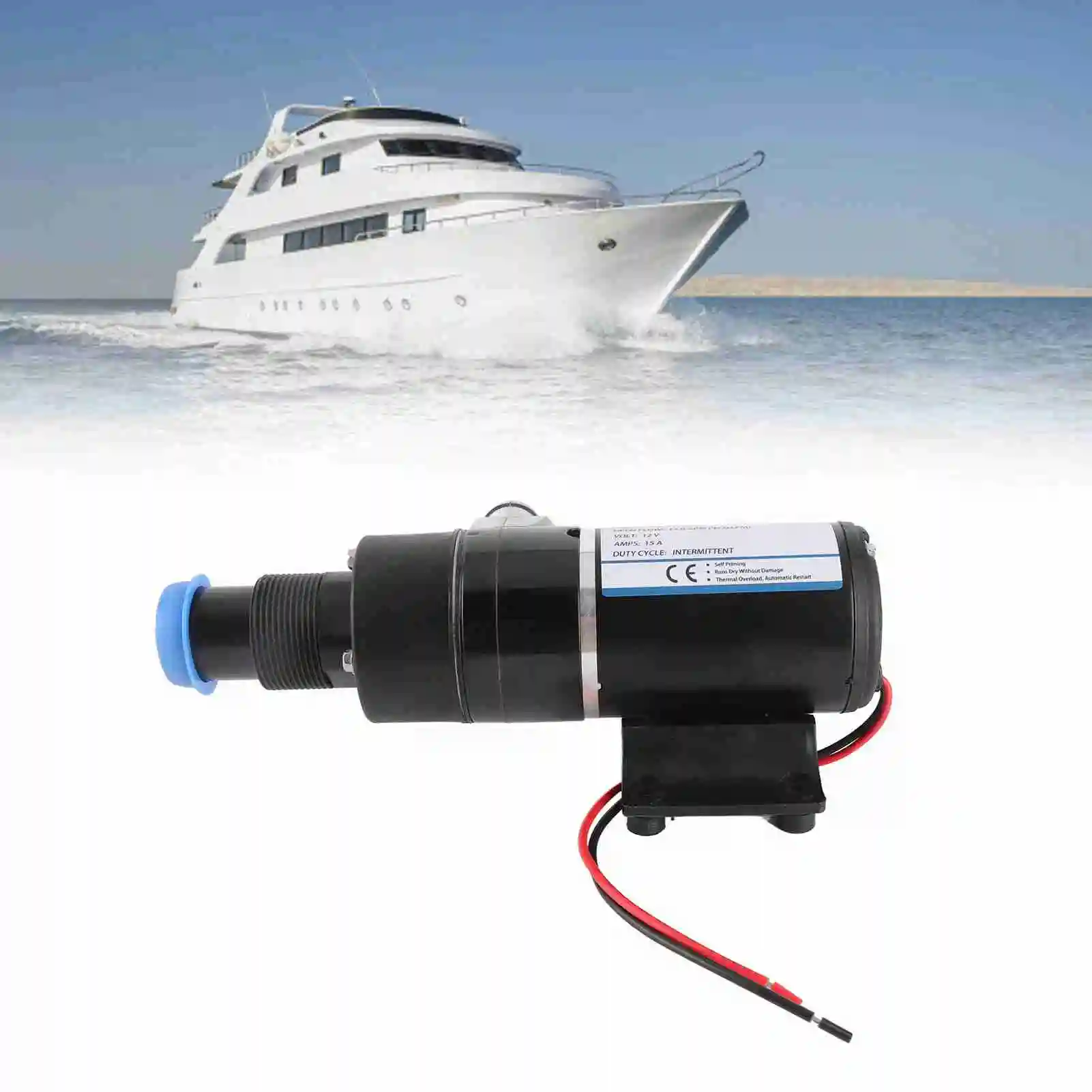 Macerator Pump Self Priming Macerator Waste Pump Waste Evacuation Run Dry  for Marine Yacht Boat Marine Macerator Pump