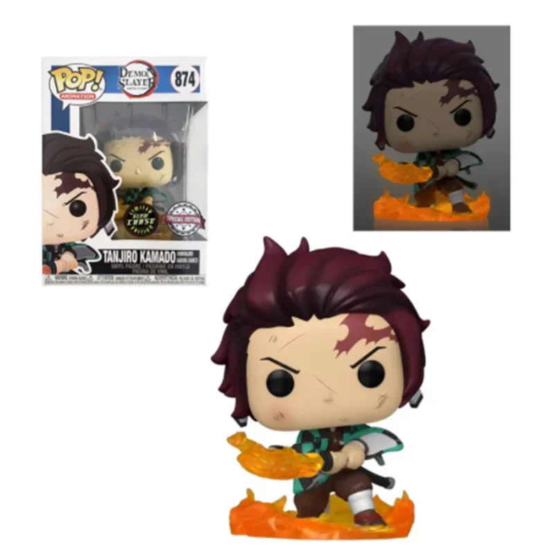 NEWest FUNKO POP demon slayer Tanjiro Kamado #874 Special Chase Action Figures Collection Model Toy for Kids Gift