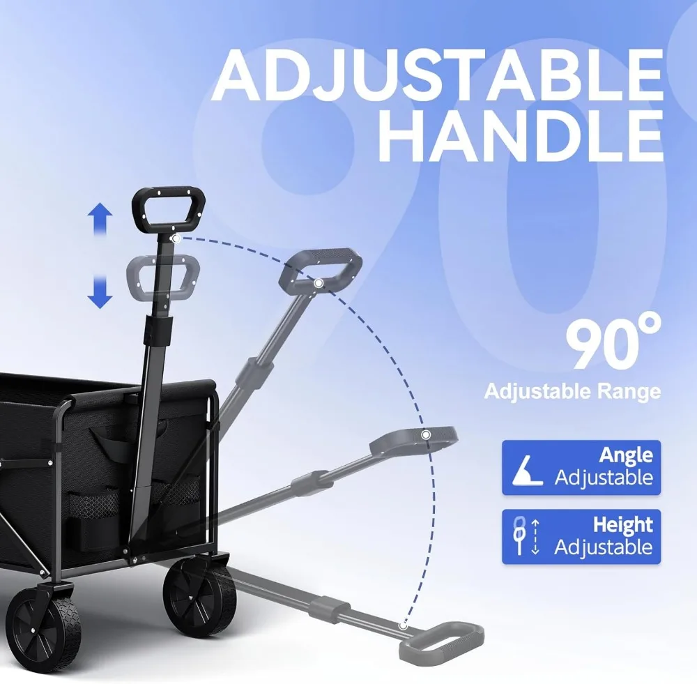 عربة عربة قابلة للطي شديدة التحمل بسعة 180 رطلًا وخفيفة الوزن ومحمولة للتخييم ورياضات الشاطئ