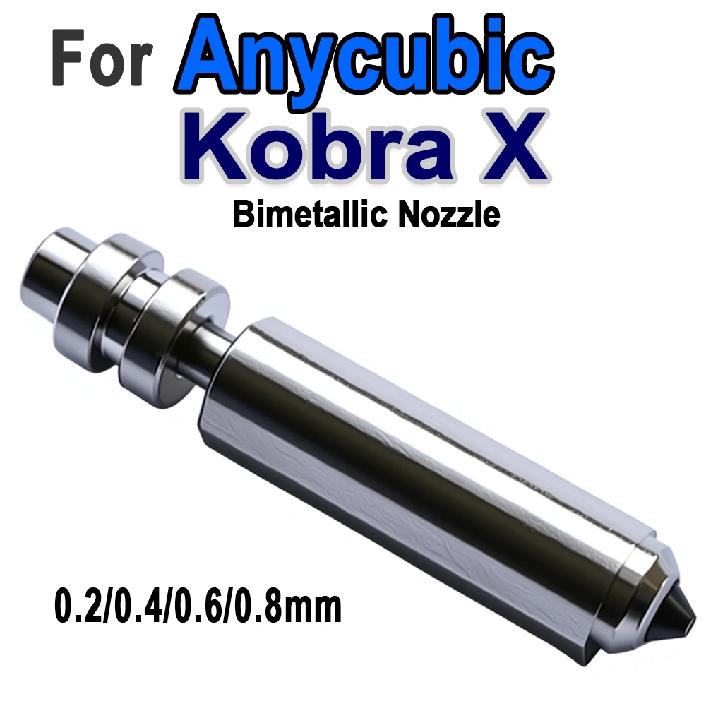 

Bimetallic Nozzles For Anycubic Kobra X Combo Quick Swap Hotend Nozzle Hardened Steel 0.2/0.4/0.6/0.8mm Kobra X 3D Printer Parts