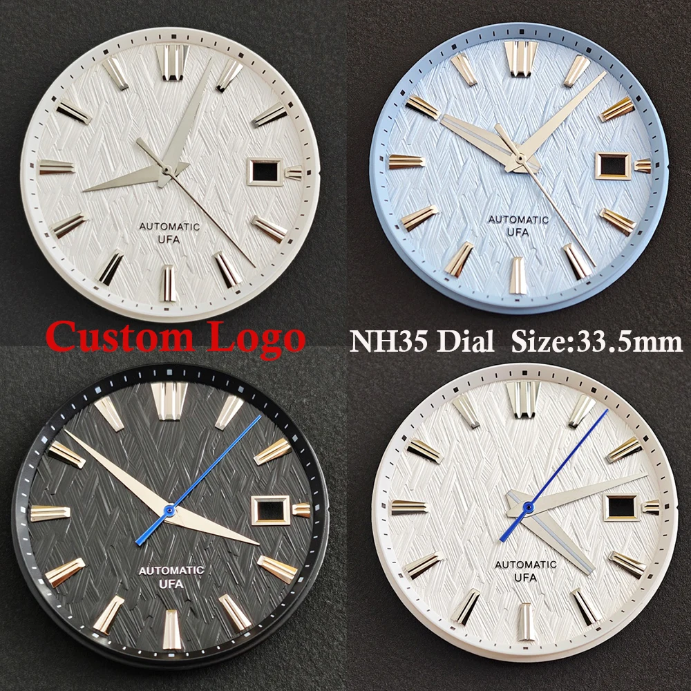 33.5mm NH35 Dial Suitable for NH35/NH36 Movement Custom Logo Dial GS Mechanical Watch Modification Accessories No Lumines Dial