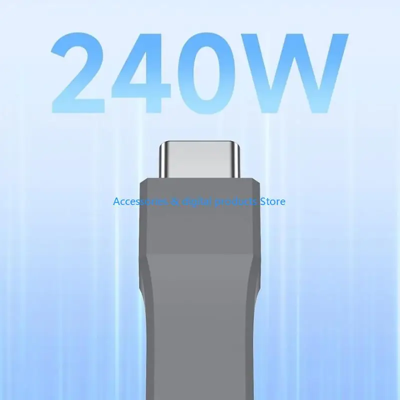 77JD Elastic PVC Type C Cable Compatibility for Various Gadgets Supporting 40Gbps Data 60W/100W/240W Fast USB C Chargers Cable