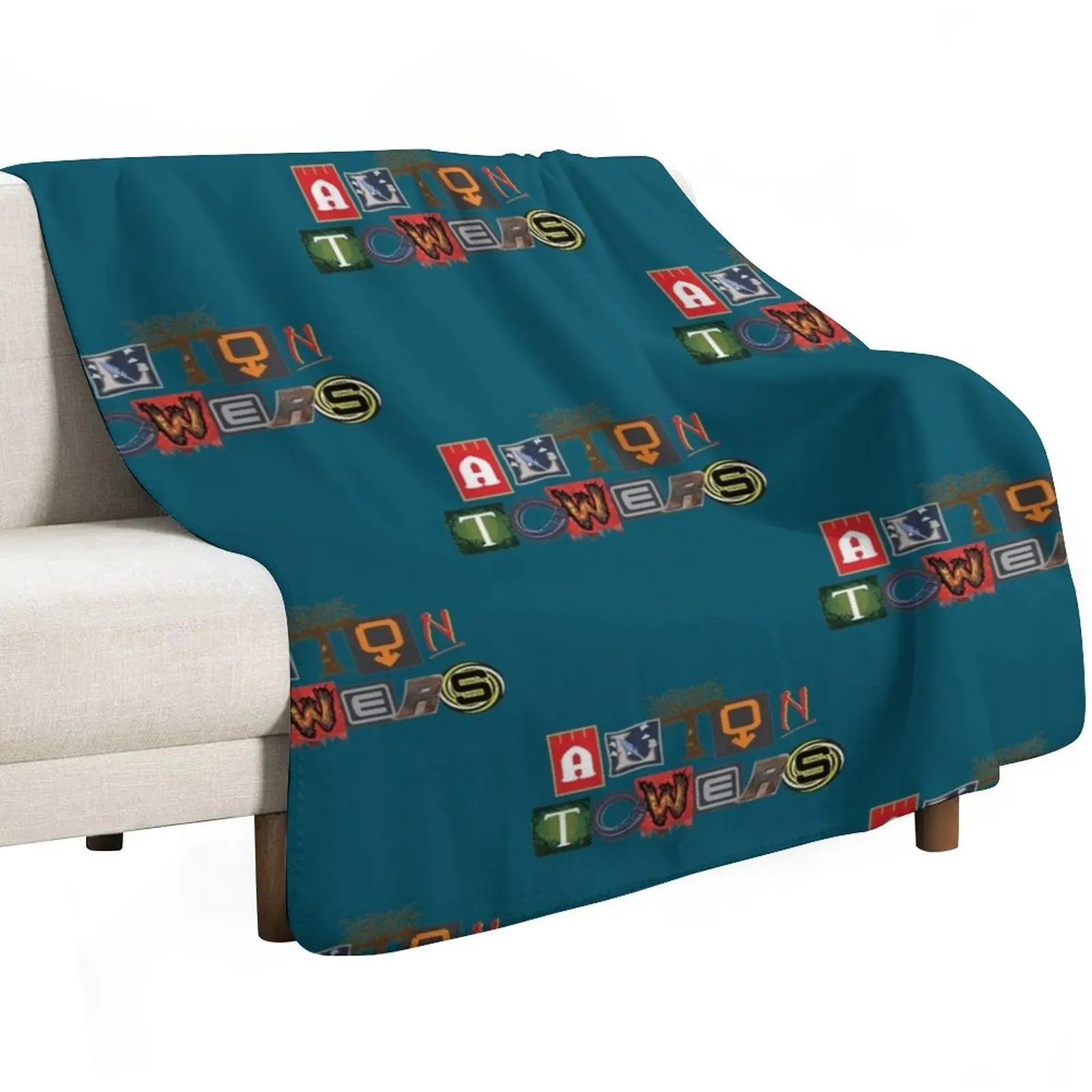 Alton Towers Collage Design Classic Throw Blanket Sofa Warm Beach Soft Plaid For Sofa Thin Flannel Blankets