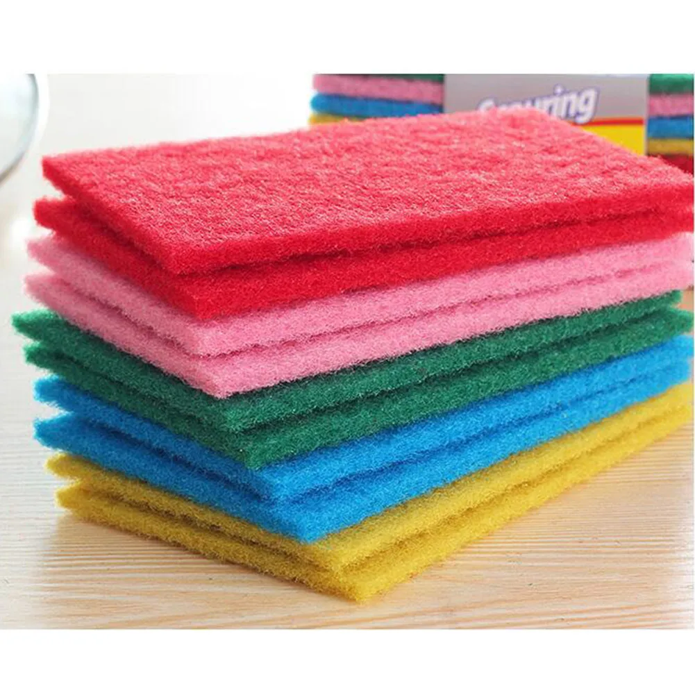 10pcs Kitchen Cleaning Sponge Scourer Dish Pad Cloth Cleaning Wiper Rags Kitchen Cleaning Towel Strong Decontamination for Home