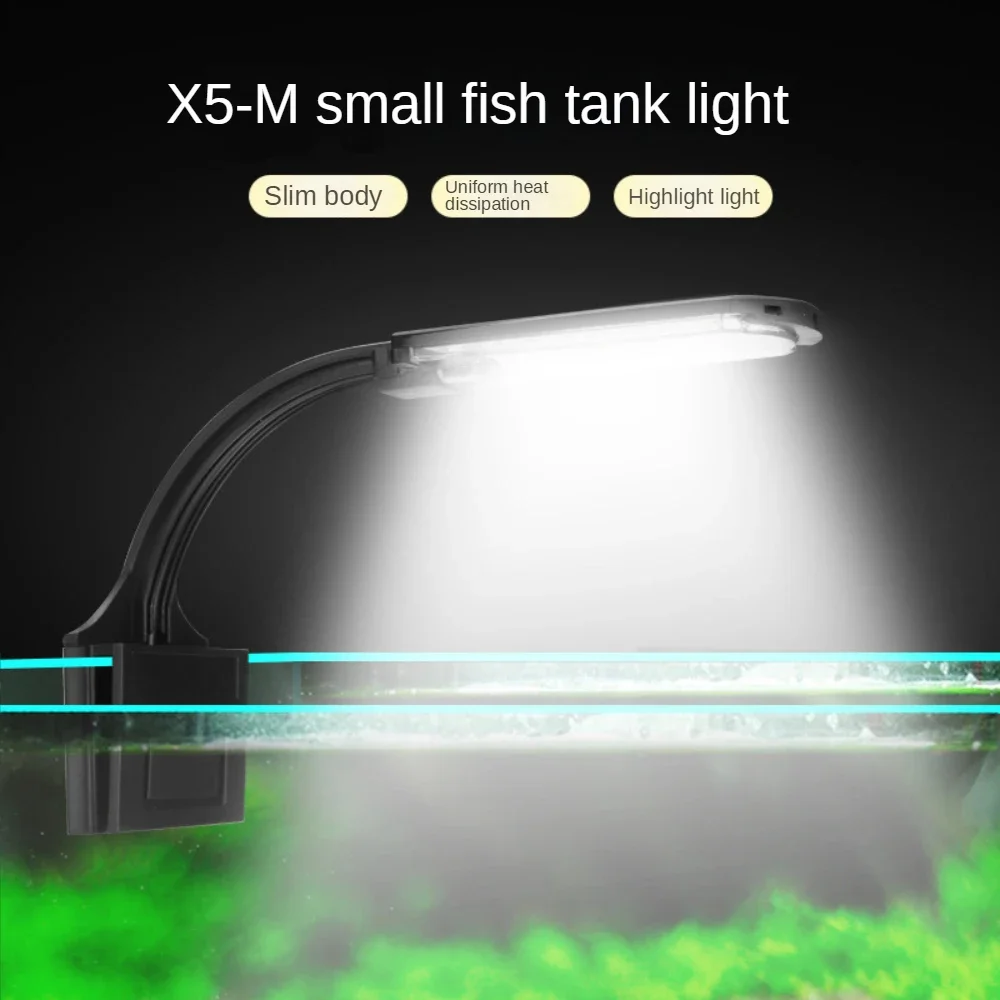 Aquarium LED Light ,Freshwater Betta Fish Tank Clip On Light, Blue /White LEDs, Aquatic Plant Lamp, LED Aquatic Lamp With Holder