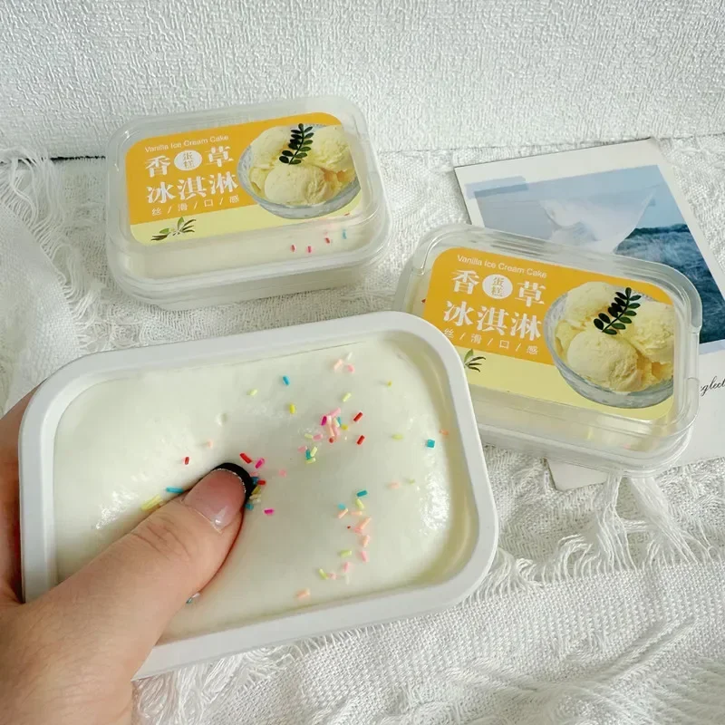 Tiramisu-Eiscreme-Kuchen-Quetschspielzeug, langsam zurückfederndes Quetsch-Fidget-Spielzeug, Stressabbau-Anti-Angst-Desktop-Entspannungs-Geschenk – Detail 11