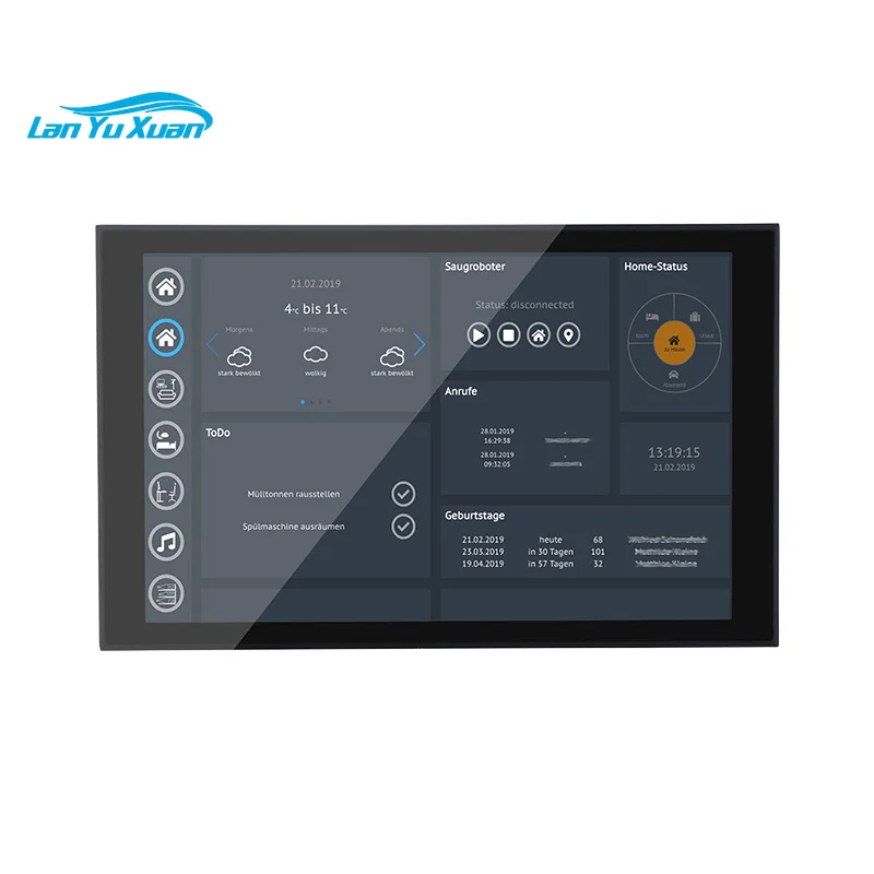 Portworld YC-SM08M 8 Inch Android Quad Core POE RS485 Control Touch Panels Smart Home Systems
