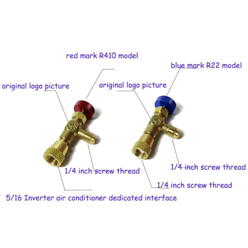 2 قطعة R410A R22 تكييف الهواء 1/4 "محول الأمان شحن المبردات لـ Va