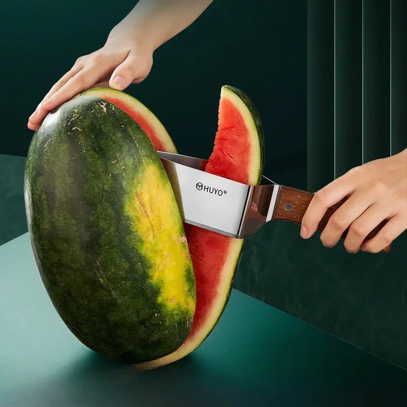 Thickening Stainless Steel Triangle Watermelon Cutter Kitchen Cantaloupe Cleaver Meat Cutter Home Multi-functional Fruit Knife