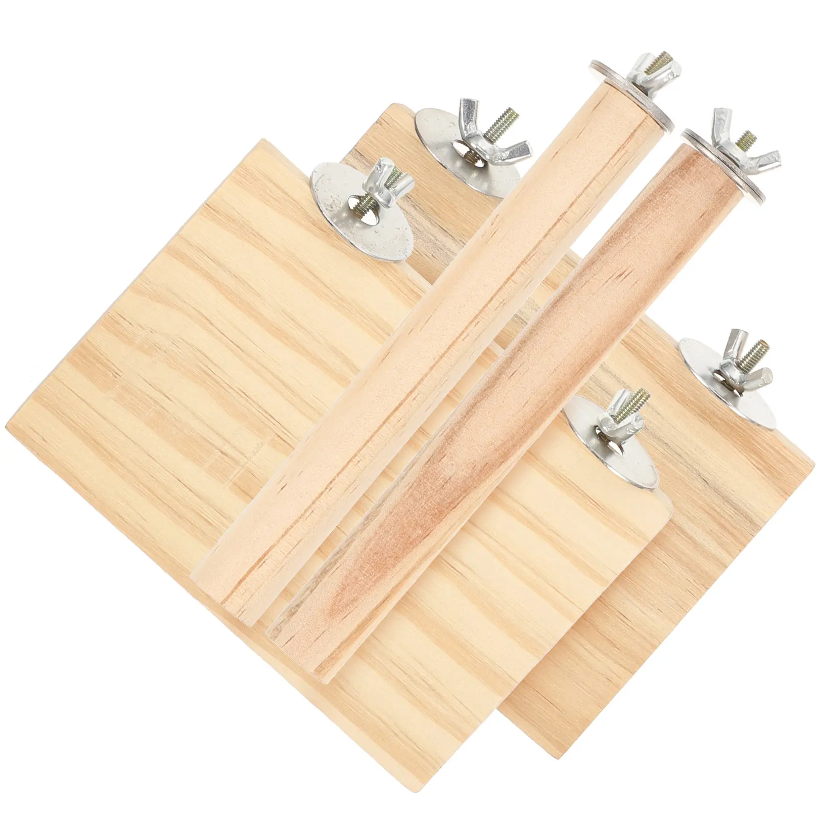 1Set Parrot Stand Stable Wooden Perches Adjustable Cage Bird Platform Large Resting Rack for Small Parrots Lovebirds Cockatiels