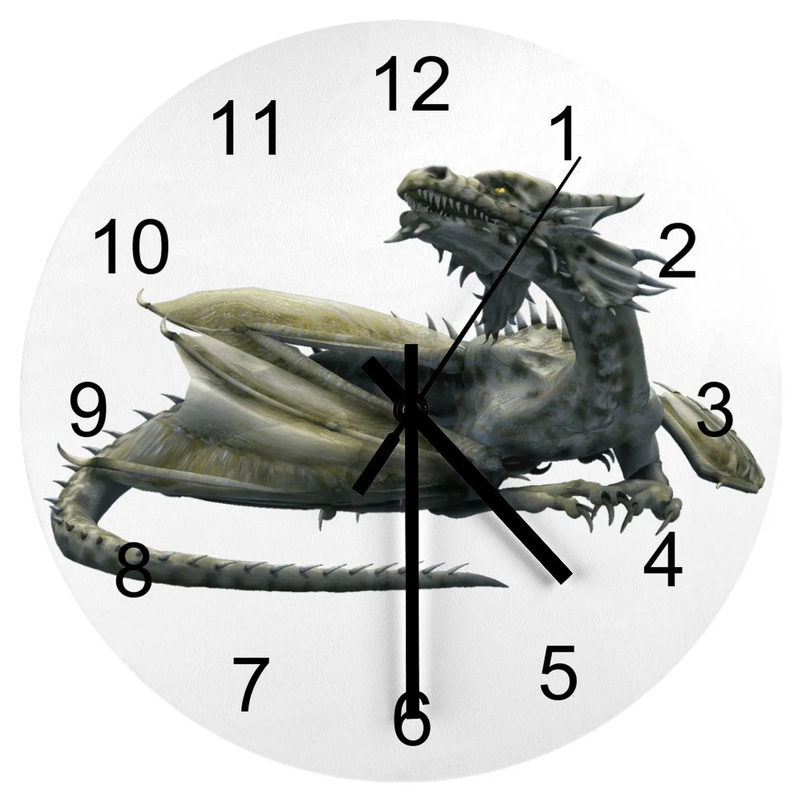 

Workshop Wall Clock Animal Evil dragon Clocks 12 inch Silent Wooden Round Artistic Durable Abstract