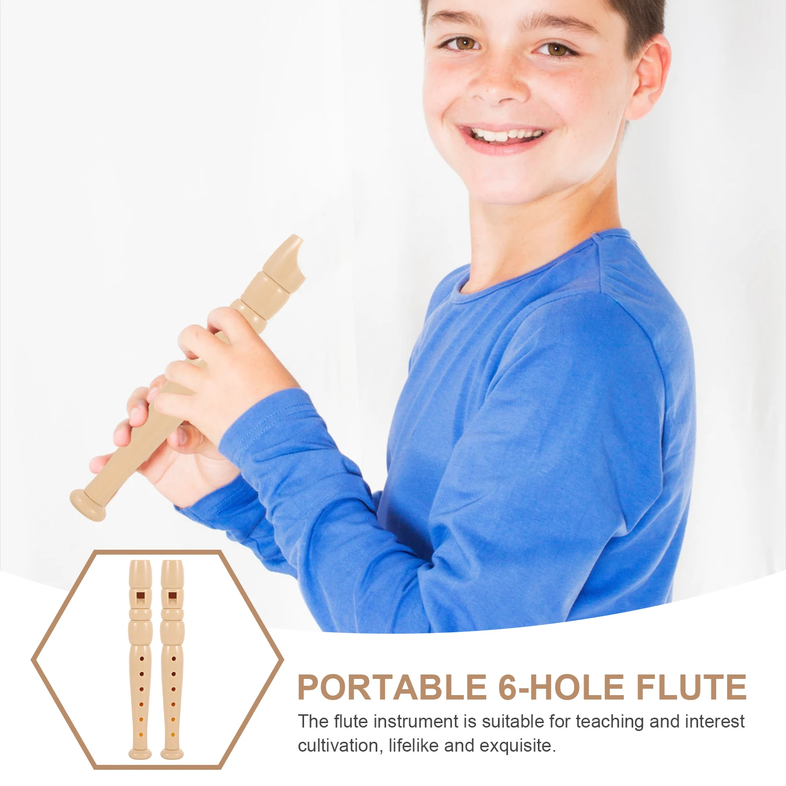 

2Pcs 6-Hole Clarinet for Children Beginners Reliable Practical Fine Craftsmanship Uniform Gentle Sound Comfortable Grip