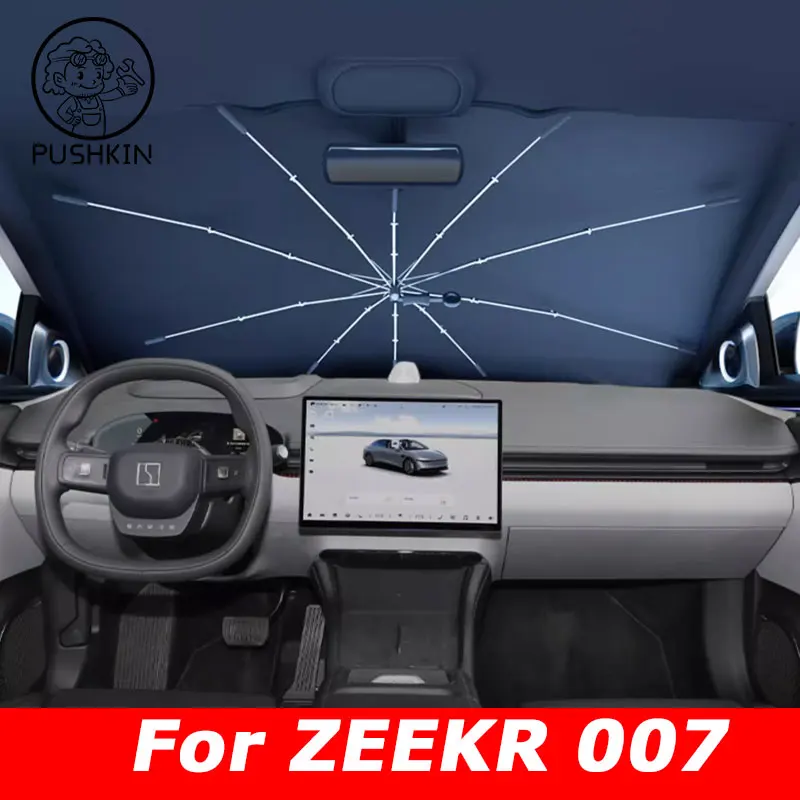 

For ZEEKR 007 2023 2024 2025 Car Windshield Sunshade Foldable Umbrella amry Front Heat Insulation Accessories