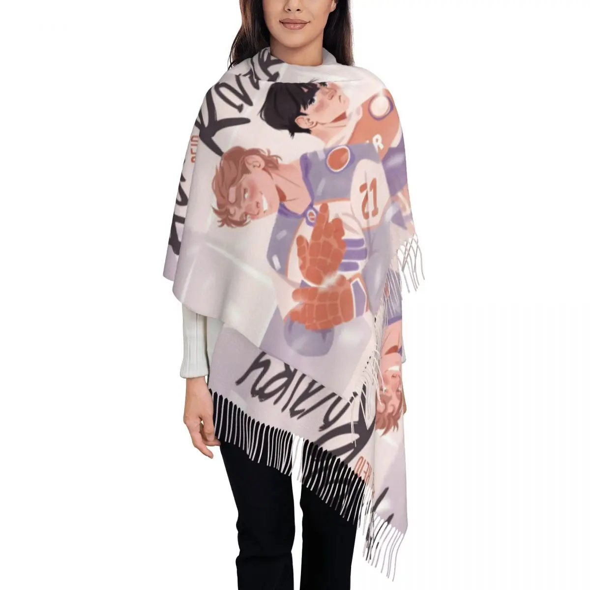 Heated Rivalry Shawls Wraps Women Warm Large Soft Scarf Canadian Sports Romance Pashmina Tassel Scarves