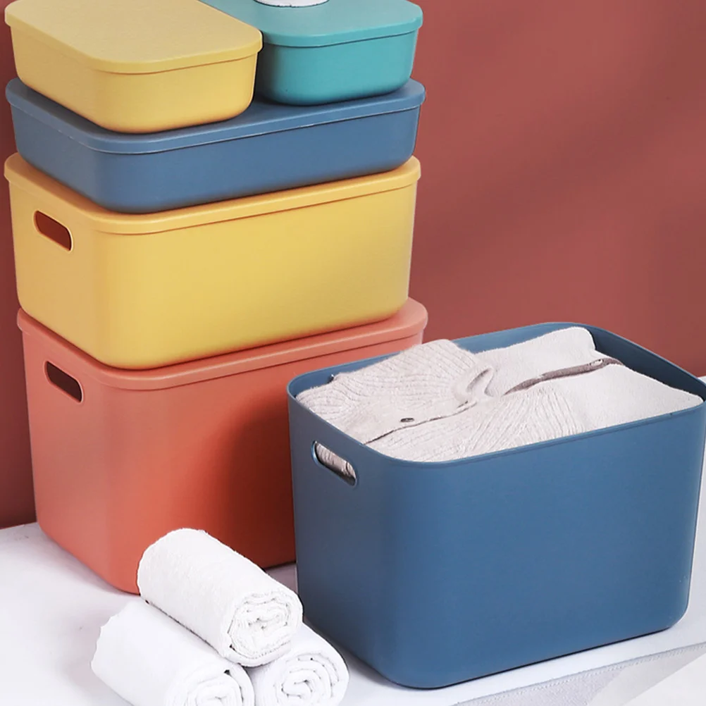 

1pcs Sturdy Pp Storage Box With Lid Handle Large Capacity Cube Organizer For Clothes Blankets Stackable Storage Container Home