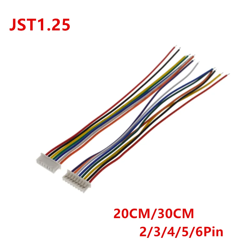 

5Pairs JST 1.25mm 2/3/4/5/6 Pin Male Female Plug Connector With Wire 200mm 300mm