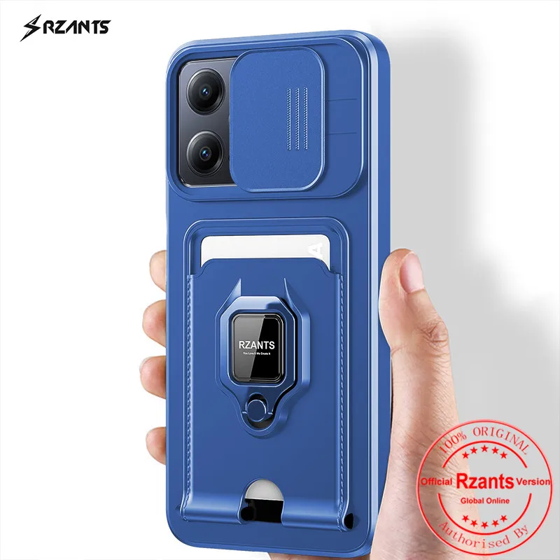 Rzants For Xiaomi Redmi Note 12 Poco X5 Pro 5G Camera Lens Phone Case[Bison]Smooth Push-pull Card Slot Ring Holder Casing Cover