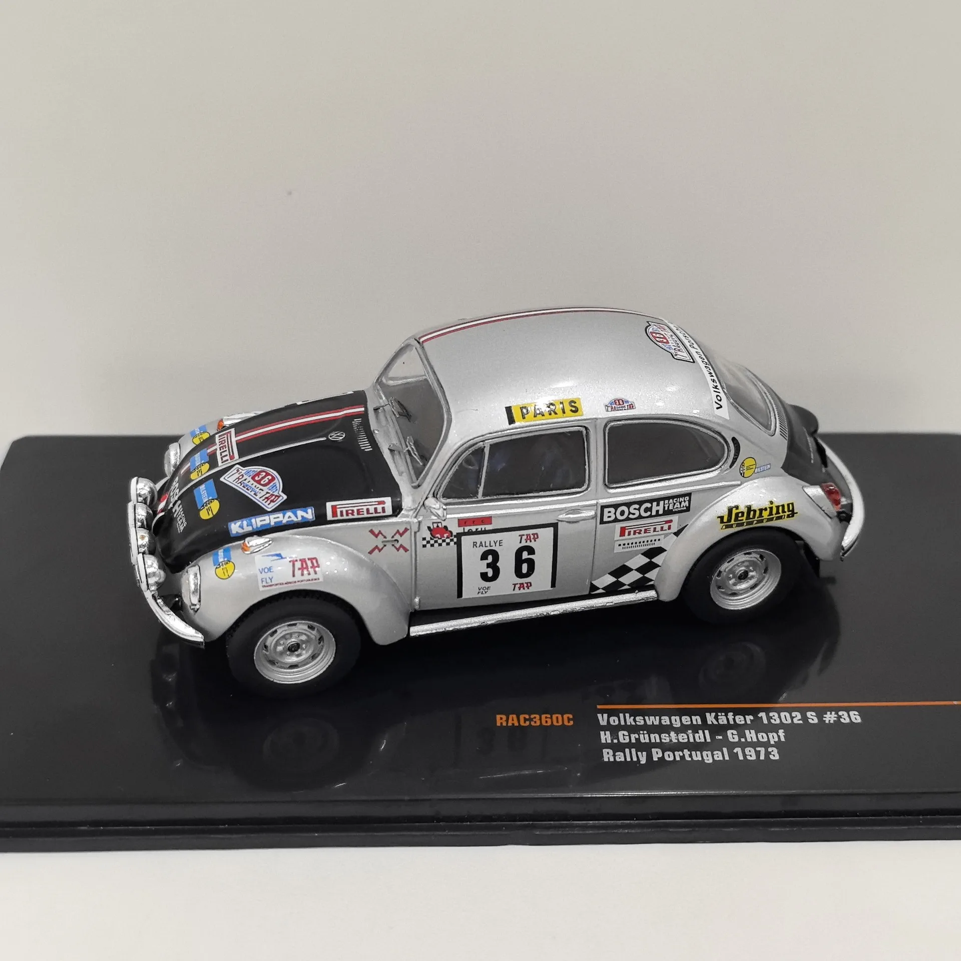 

Diecast IXO 1/43 Scale VW KAFER 1302 S #36 1973 VW Beetle Racing Alloy Car Model Collectible Toy Gift Souvenir Display Ornament