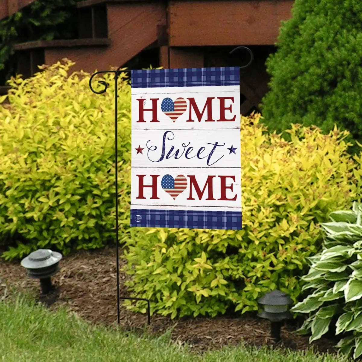 Patriotic Home Sweet Home Double-Sided Garden Flag 12.5