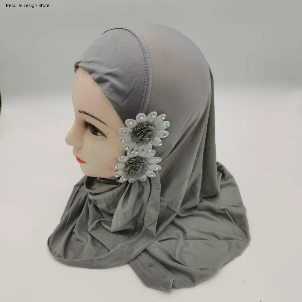 Ethnic Fashion Wear For Women - Fashion Solid Flowers Children Hijab Ethnic-Style