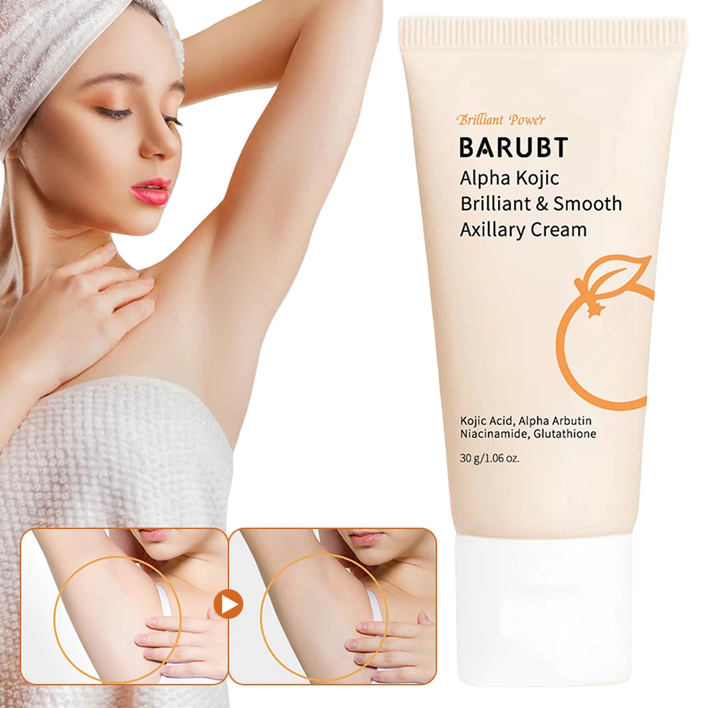 30g Underarm Whitening Cream Melanin Correcting Cream Kojic Smoothing Brightening Underarm Cream For Arm Leg Knee Elbow 1/2pcs