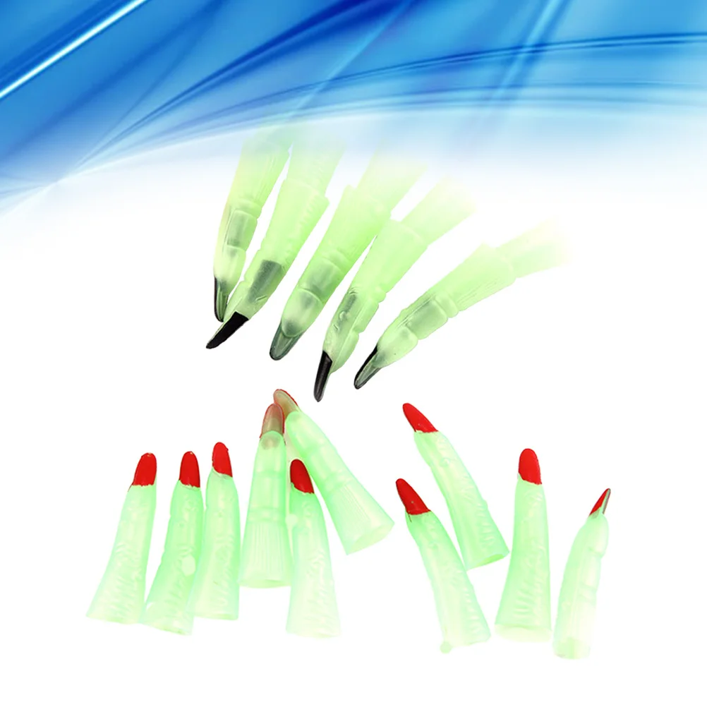 

20 шт., накладные ногти на Хэллоуин, светящиеся в темноте, жуткий реквизит для вечеринки, принадлежности для украшения костюма, ногти ведьмы