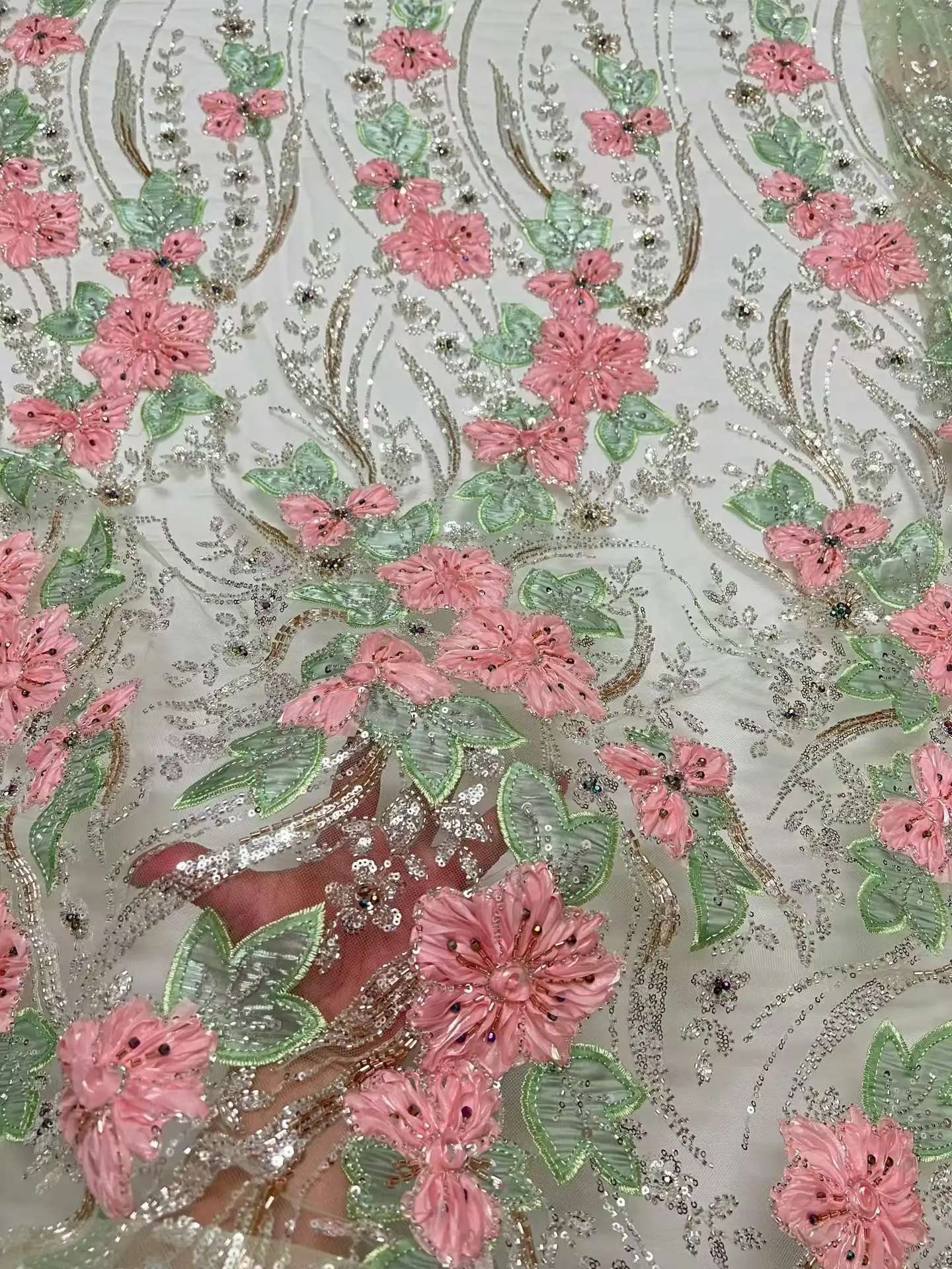 

Элитная африканская ткань с бисером и пайетками, высококачественный французский тюль, нигерийская свадебная вышивка 2026 для женской свадебной одежды