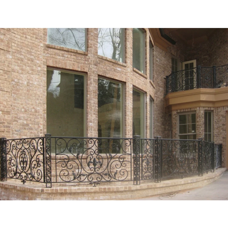 Maatwerk Moderne metalen balustrades Leuningen Decoratieve smeedijzeren binnenleuningen