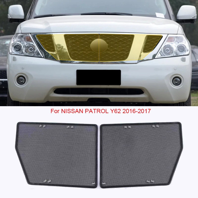 Car Insect-proof Air Inlet Protection Cover Airin Insert Net Vent Racing Grill Filter For Nissan Patrol Y62 2017-2025 Accessory