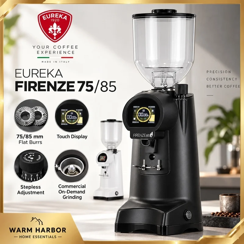 Eureka Firenze 75 85 Commercial Espresso Coffee Grinder 85mm Burr On Demand Dosing Machine Professional Cafe Barista Equipment