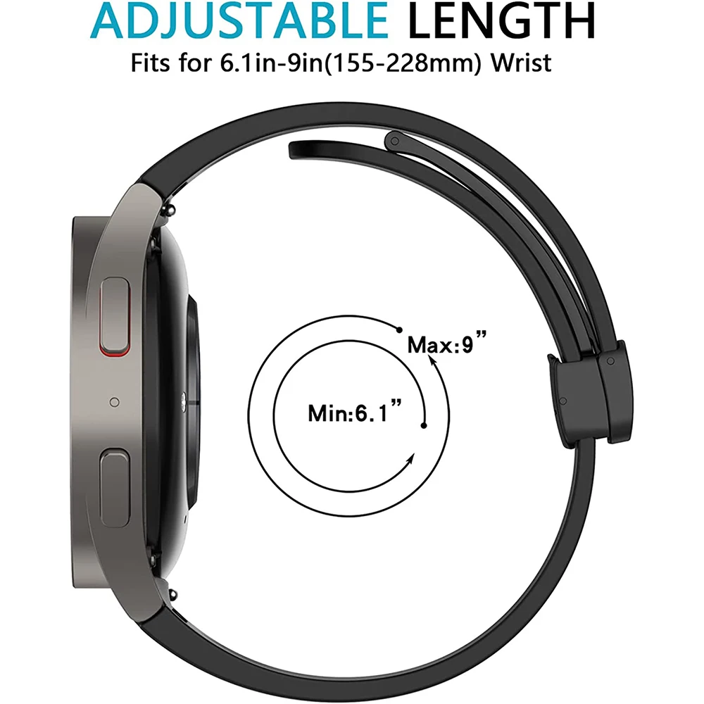 Magnetic Silicone Strap For Samsung Galaxy Watch 5 44mm Galaxy 4 classic 46mm Dual Color Watchband Bracelet Galaxy Watch 4 40mm