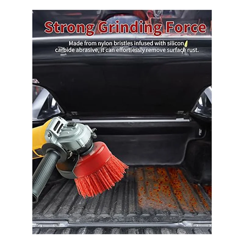 4Pc Grinding Nylon Cup Brushes 3Inwire Wheel For Angle Grinder 5/8In-11Threaded Shaft Nylon Wire Brush For Angle Grinder Durable