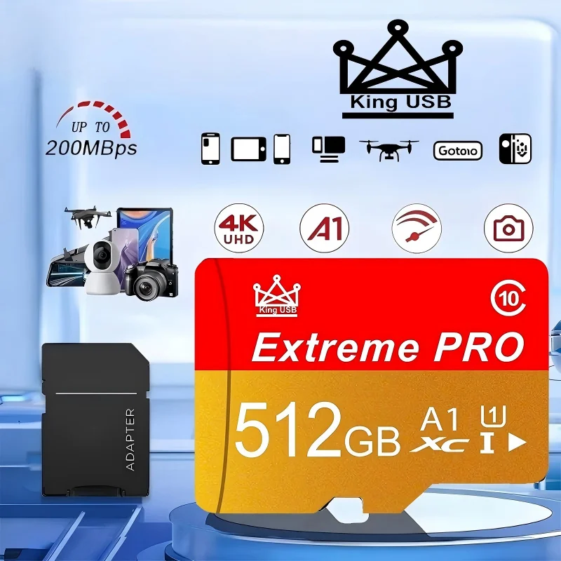 Tarjeta de Memoria Extreme de 512 GB, 64 GB, Flash TF/SD, 512 GB, 256 GB, Clase 10, Dispositivo de Almacenamiento de Gran Capacidad, Tarjeta de Memoria SD para PC/Teléfono/Cámara
